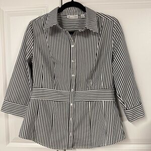 NY&C 7th Avenue Striped Button Down Top